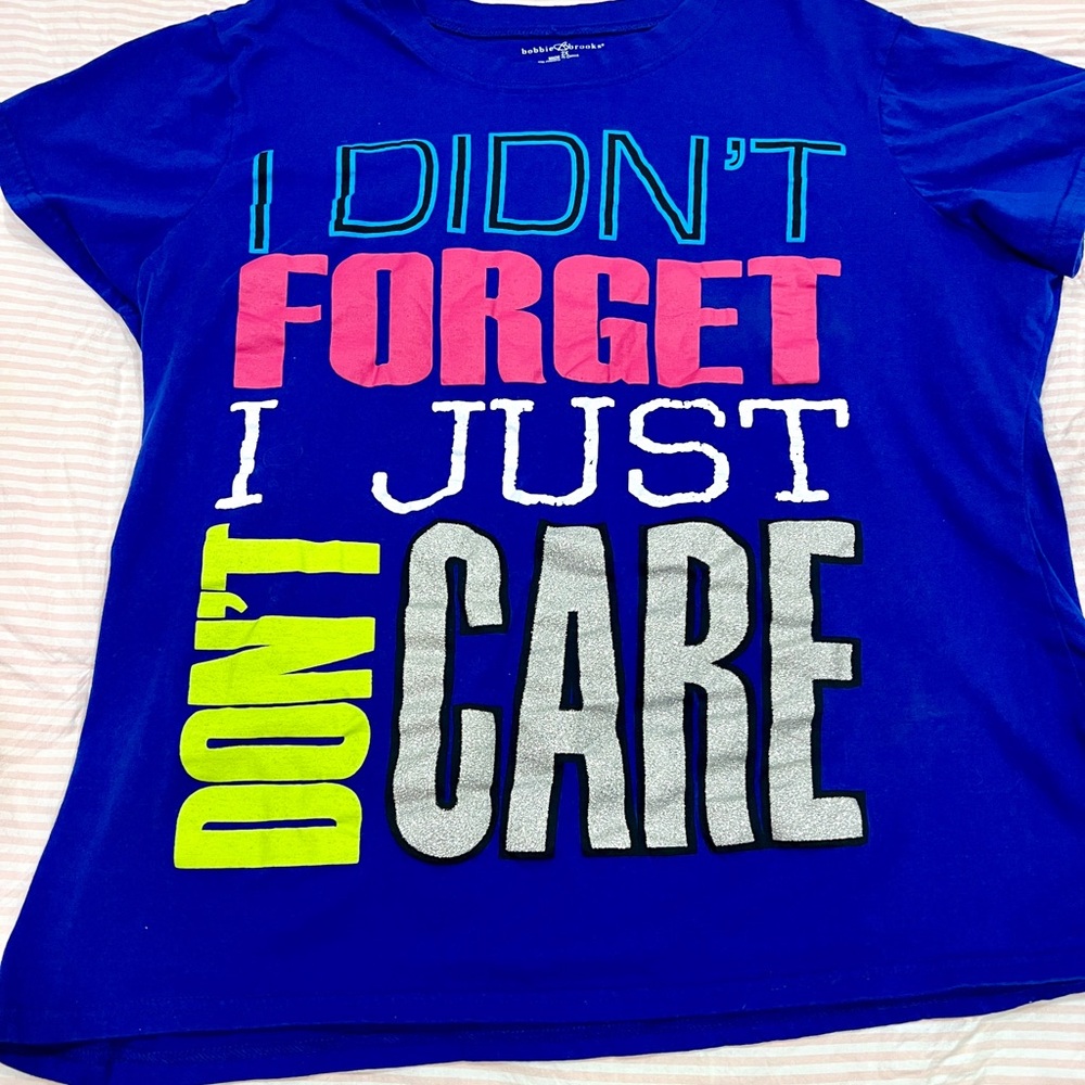 Bobbie Brooks Blue T-Shirt with Bold Graphic
